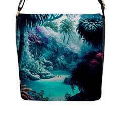 Landscape Nature Digital Art Palm Trees Paradise Flap Closure Messenger Bag (l) by Pakemis