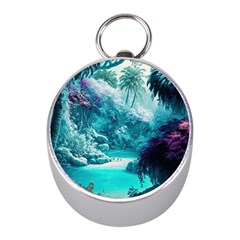 Landscape Nature Digital Art Palm Trees Paradise Mini Silver Compasses by Pakemis