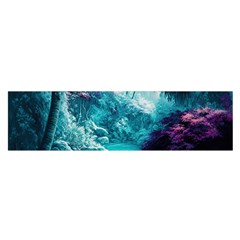 Landscape Nature Digital Art Palm Trees Paradise Oblong Satin Scarf (16  X 60 ) by Pakemis