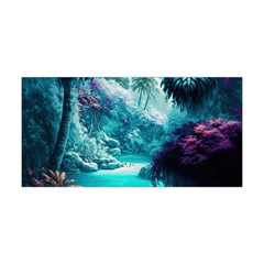 Landscape Nature Digital Art Palm Trees Paradise Yoga Headband by Pakemis