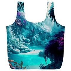 Landscape Nature Digital Art Palm Trees Paradise Full Print Recycle Bag (xxxl) by Pakemis