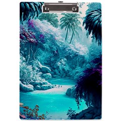 Landscape Nature Digital Art Palm Trees Paradise A4 Acrylic Clipboard by Pakemis