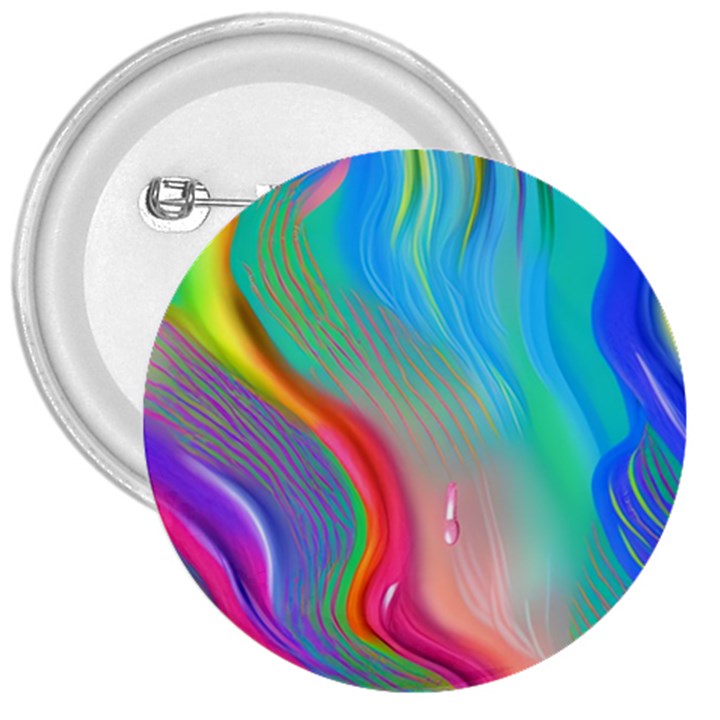 Fluid Art - Contemporary And Flowy 3  Buttons