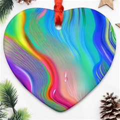 Fluid Art - Contemporary And Flowy Ornament (heart) by GardenOfOphir