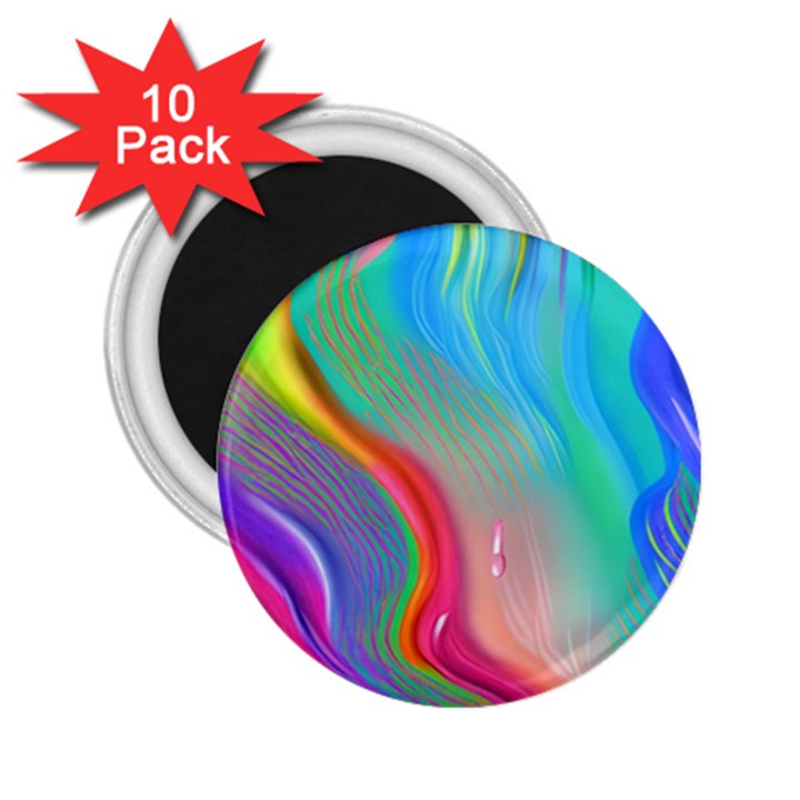 Fluid Art - Contemporary And Flowy 2.25  Magnets (10 pack) 