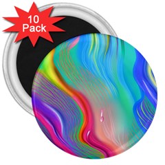 Fluid Art - Contemporary And Flowy 3  Magnets (10 Pack)  by GardenOfOphir