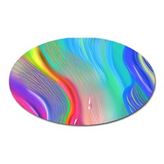 Fluid Art - Contemporary And Flowy Oval Magnet by GardenOfOphir