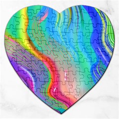 Fluid Art - Contemporary And Flowy Jigsaw Puzzle (heart) by GardenOfOphir