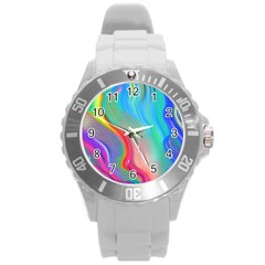 Fluid Art - Contemporary And Flowy Round Plastic Sport Watch (l) by GardenOfOphir