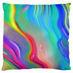 Fluid Art - Contemporary And Flowy Large Cushion Case (one Side) by GardenOfOphir