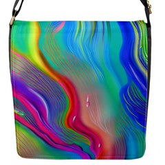 Fluid Art - Contemporary And Flowy Flap Closure Messenger Bag (s) by GardenOfOphir