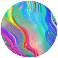 Fluid Art - Contemporary And Flowy Wooden Puzzle Round by GardenOfOphir