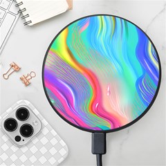 Fluid Art - Contemporary And Flowy Wireless Fast Charger(black) by GardenOfOphir