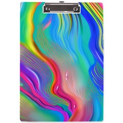 Fluid Art - Contemporary And Flowy A4 Acrylic Clipboard by GardenOfOphir