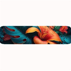 Ai Generated Tropical Flowers Floral Floral Pattern Large Bar Mat by Pakemis