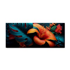 Ai Generated Tropical Flowers Floral Floral Pattern Hand Towel by Pakemis