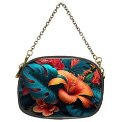 Ai Generated Tropical Flowers Floral Floral Pattern Chain Purse (two Sides) by Pakemis