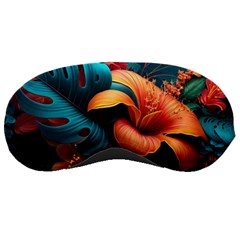 Ai Generated Tropical Flowers Floral Floral Pattern Sleeping Mask by Pakemis