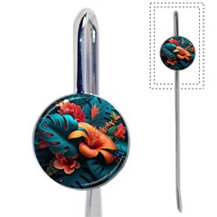 Ai Generated Tropical Flowers Floral Floral Pattern Book Mark by Pakemis