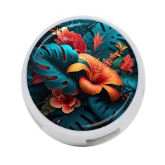 Ai Generated Tropical Flowers Floral Floral Pattern 4-port Usb Hub (one Side) by Pakemis