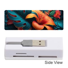 Ai Generated Tropical Flowers Floral Floral Pattern Memory Card Reader (stick) by Pakemis