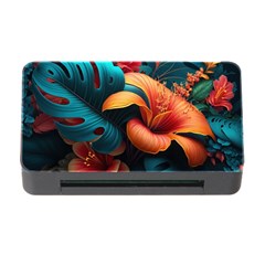 Ai Generated Tropical Flowers Floral Floral Pattern Memory Card Reader With Cf by Pakemis