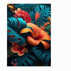 Ai Generated Tropical Flowers Floral Floral Pattern Large Garden Flag (two Sides) by Pakemis