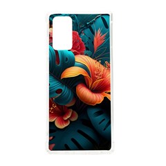 Ai Generated Tropical Flowers Floral Floral Pattern Samsung Galaxy Note 20 Tpu Uv Case by Pakemis