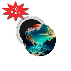 Tropical Paradise Beach Ocean Shore Sea Fantasy 1 75  Magnets (10 Pack)  by Pakemis