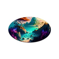 Tropical Paradise Beach Ocean Shore Sea Fantasy Sticker Oval (100 Pack) by Pakemis