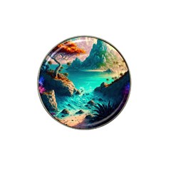 Tropical Paradise Beach Ocean Shore Sea Fantasy Hat Clip Ball Marker (4 Pack) by Pakemis