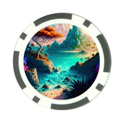 Tropical Paradise Beach Ocean Shore Sea Fantasy Poker Chip Card Guard by Pakemis