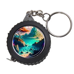 Tropical Paradise Beach Ocean Shore Sea Fantasy Measuring Tape by Pakemis