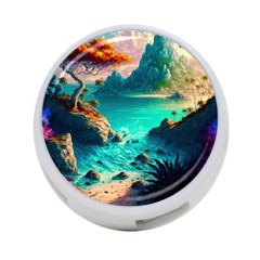 Tropical Paradise Beach Ocean Shore Sea Fantasy 4-port Usb Hub (two Sides) by Pakemis