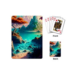 Tropical Paradise Beach Ocean Shore Sea Fantasy Playing Cards Single Design (mini) by Pakemis