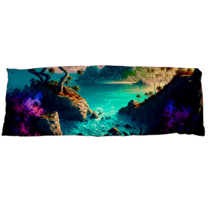 Tropical Paradise Beach Ocean Shore Sea Fantasy Body Pillow Case Dakimakura (Two Sides)