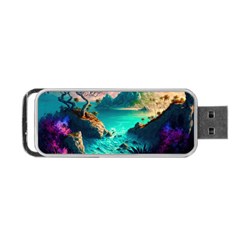 Tropical Paradise Beach Ocean Shore Sea Fantasy Portable Usb Flash (two Sides) by Pakemis