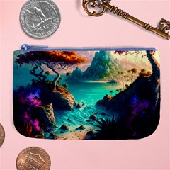 Tropical Paradise Beach Ocean Shore Sea Fantasy Large Coin Purse by Pakemis