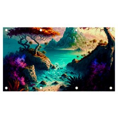 Tropical Paradise Beach Ocean Shore Sea Fantasy Banner And Sign 7  X 4  by Pakemis