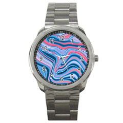 Fluid Art - Abstract And Modern Sport Metal Watch by GardenOfOphir