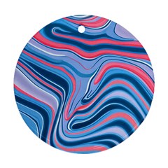 Fluid Art - Abstract And Modern Round Ornament (two Sides) by GardenOfOphir