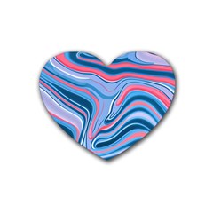 Fluid Art - Abstract And Modern Rubber Coaster (heart) by GardenOfOphir