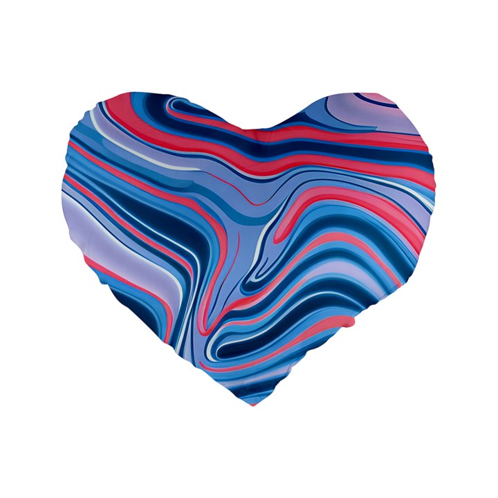 Fluid Art - Abstract And Modern Standard 16  Premium Flano Heart Shape Cushions