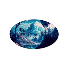 Tropical Winter Fantasy Landscape Paradise Sticker Oval (100 Pack) by Pakemis