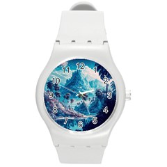 Tropical Winter Fantasy Landscape Paradise Round Plastic Sport Watch (m) by Pakemis