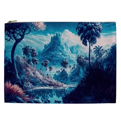 Tropical Winter Fantasy Landscape Paradise Cosmetic Bag (xxl) by Pakemis