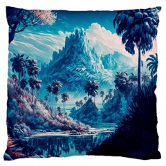 Tropical Winter Fantasy Landscape Paradise Standard Premium Plush Fleece Cushion Case (two Sides) by Pakemis