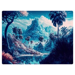 Tropical Winter Fantasy Landscape Paradise One Side Premium Plush Fleece Blanket (extra Small) by Pakemis