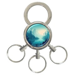 Ai Generated River Forest Woods Outdoors 3-ring Key Chain by Pakemis