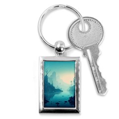 Ai Generated River Forest Woods Outdoors Key Chain (rectangle) by Pakemis